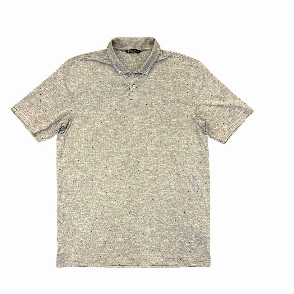 Levelwear Audi Gray Polo Shirt Mens Large Gray Heather Dotted Short Sleeve Golf